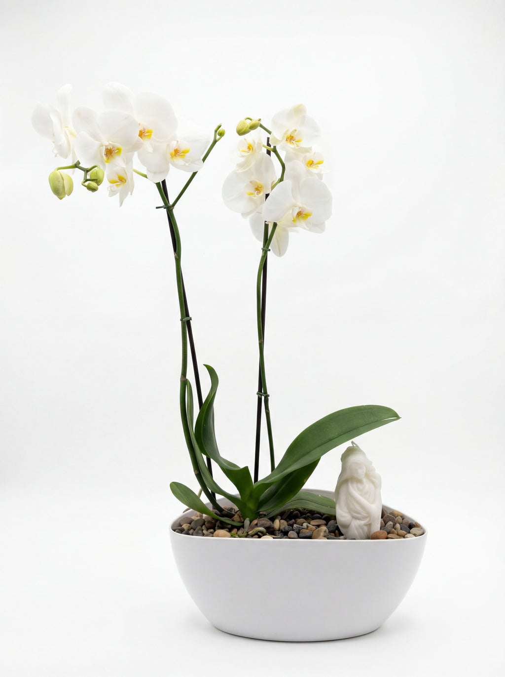 Arreglo 150 - Barco con planta de orquídea y virgen